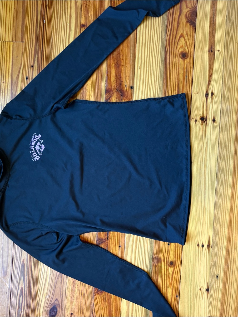 Billabong Black Long-Sleeve Rash Guard with Small Logo